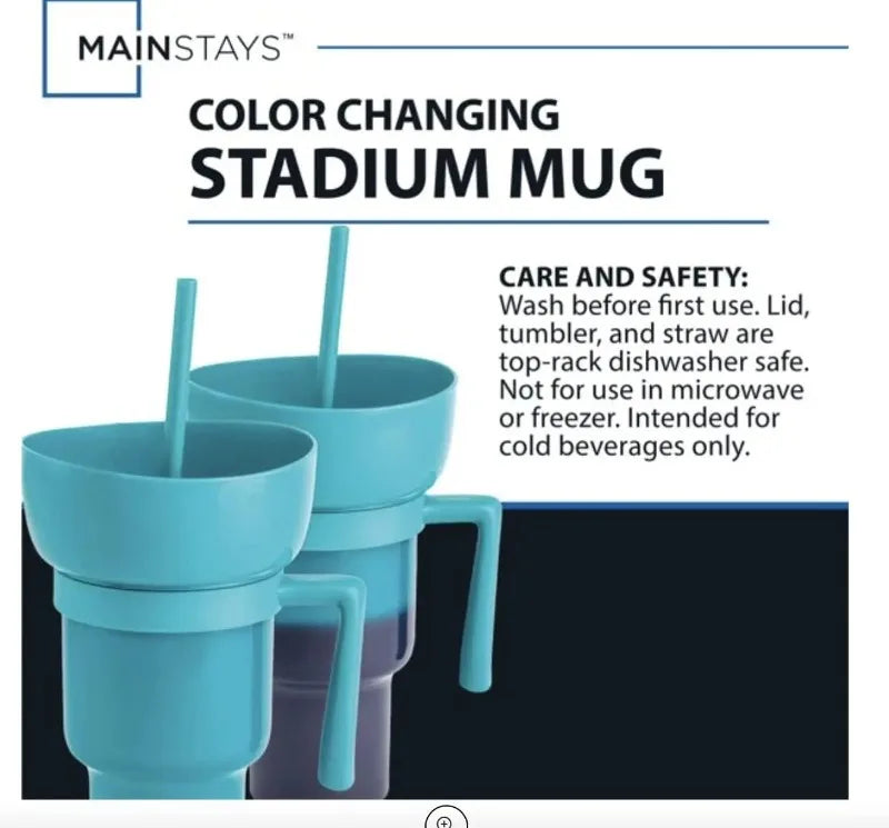 New 2 IN 1 Creative Sip N Snack Cups Integrated Beverage Cup with Handle Portable Beverage Cup Novel Design and Many Functions